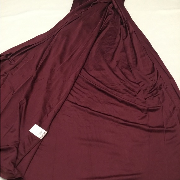 YOUNG FABULOUS AND BROKE Elegant Burgundy Maxi Dress - Picture 12 of 15